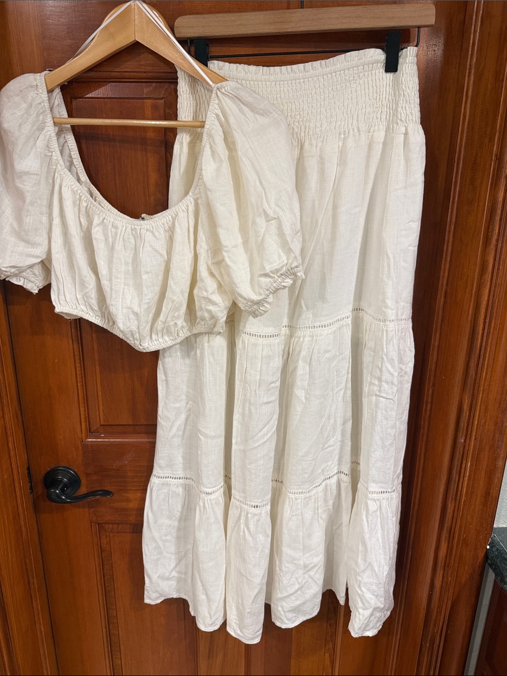 Crescent Cream Maxi Skirt and Crop Top Set - Picture 3 of 7